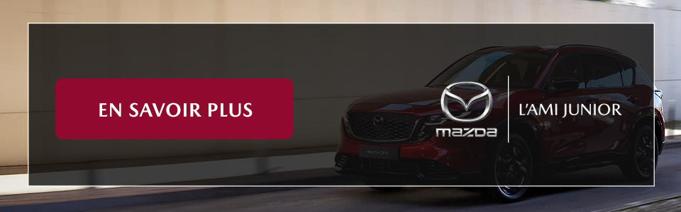 Image qui montre un appel à l'action sur le Mazda CX-5 2026 pour l'Ami Junior Mazda. 